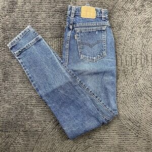 Vintage Levi's 573 Women's 24x31 Jeans USA Made High Rise Blue Denim 90s